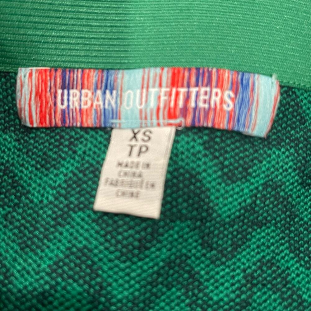 Urban Outfitters Tallulah Knit Mini Skirt XS Green Navy Boho Festival - Picture 5 of 5